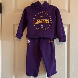 Nike NBA Los Angeles Lakers Toddler 2T Hoodie & Sweatpants Set Purple